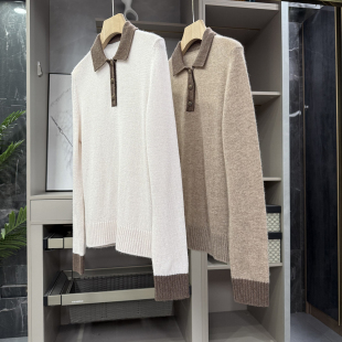 YRHY016 上衣女 重磅云感羊绒POLO领针织衫 代工厂P牌料