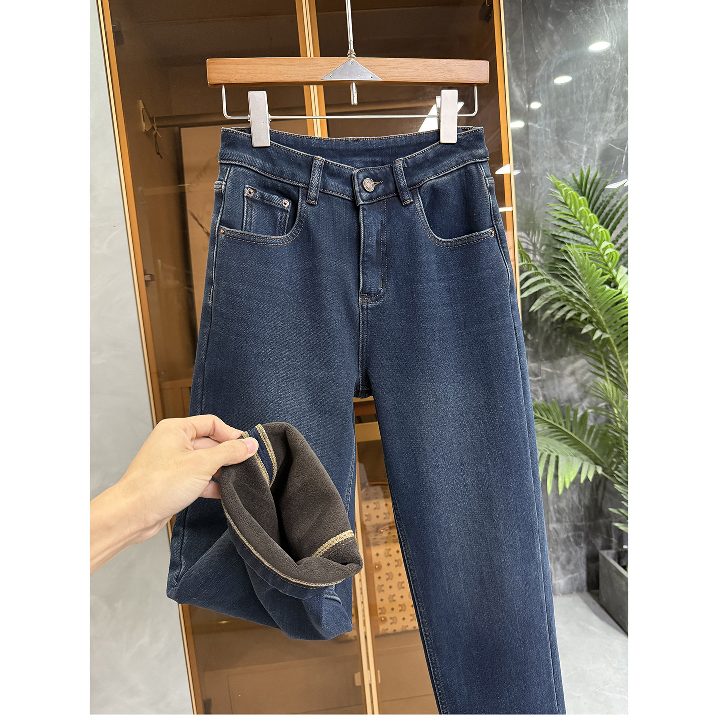 小个子收！温暖显高！加绒中高腰牛仔烟管九分裤女   M611086~JS,女装/女士精品,牛仔裤,淘宝优惠券,粉丝福利购,淘宝优惠卷