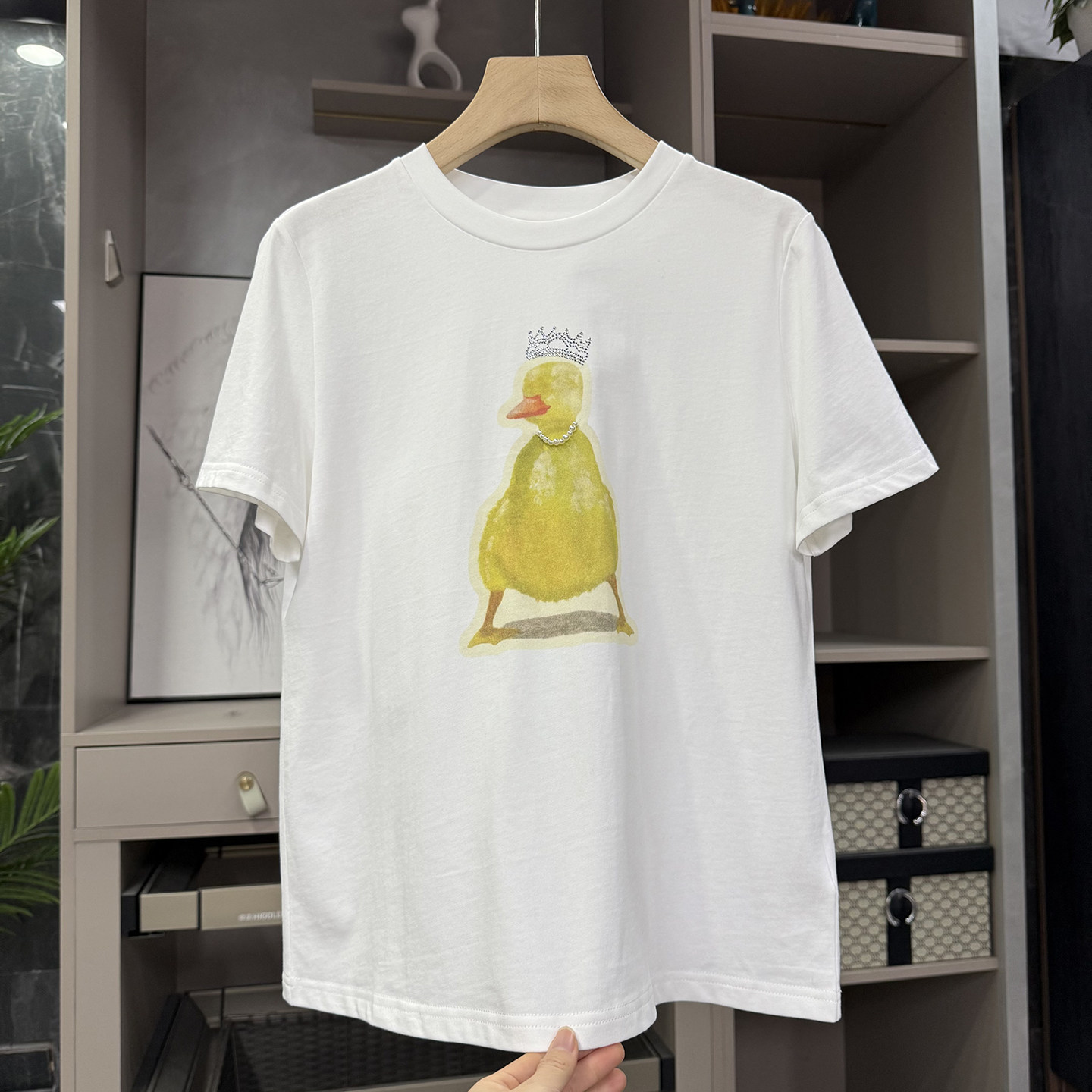 闭眼shou！品质货！烫钻小鸭子优质棉圆领短袖T恤女    62773~ZY,女装/女士精品,T恤,淘宝优惠券,粉丝福利购,淘宝优惠卷