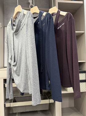 博主推荐！美炸天！柔软羊毛飘带一字肩长袖上衣女  SY25528~ZY