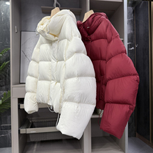 yuan单！御寒神器！宽松厚绒连帽鸭绒羽绒服外套女      H6868~ZY