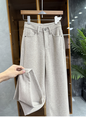 秋冬款！通勤显瘦！含绵羊毛休闲直筒裤女    M633830~JS