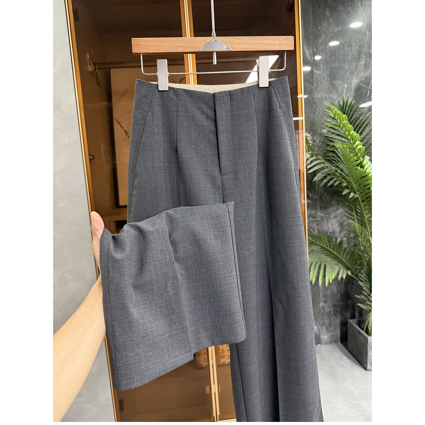 代厂P牌料！G上4K+！连腰绵羊毛休闲阔腿西裤女   A12001~JS