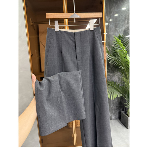 P牌料！连腰绵羊毛休闲阔腿西裤