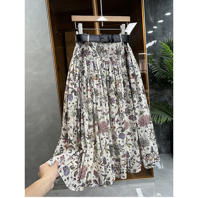 工厂品质！优质棉印花大摆半身裙