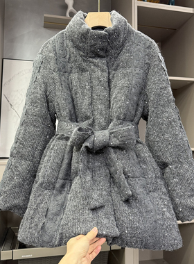 清仓不予退换！针织羊毛立领鹅绒羽绒服外套女AE012349~ZY