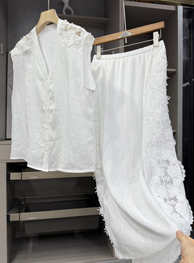 清仓不予退换！亚麻无袖上衣+半裙套装女AC05676~ZY