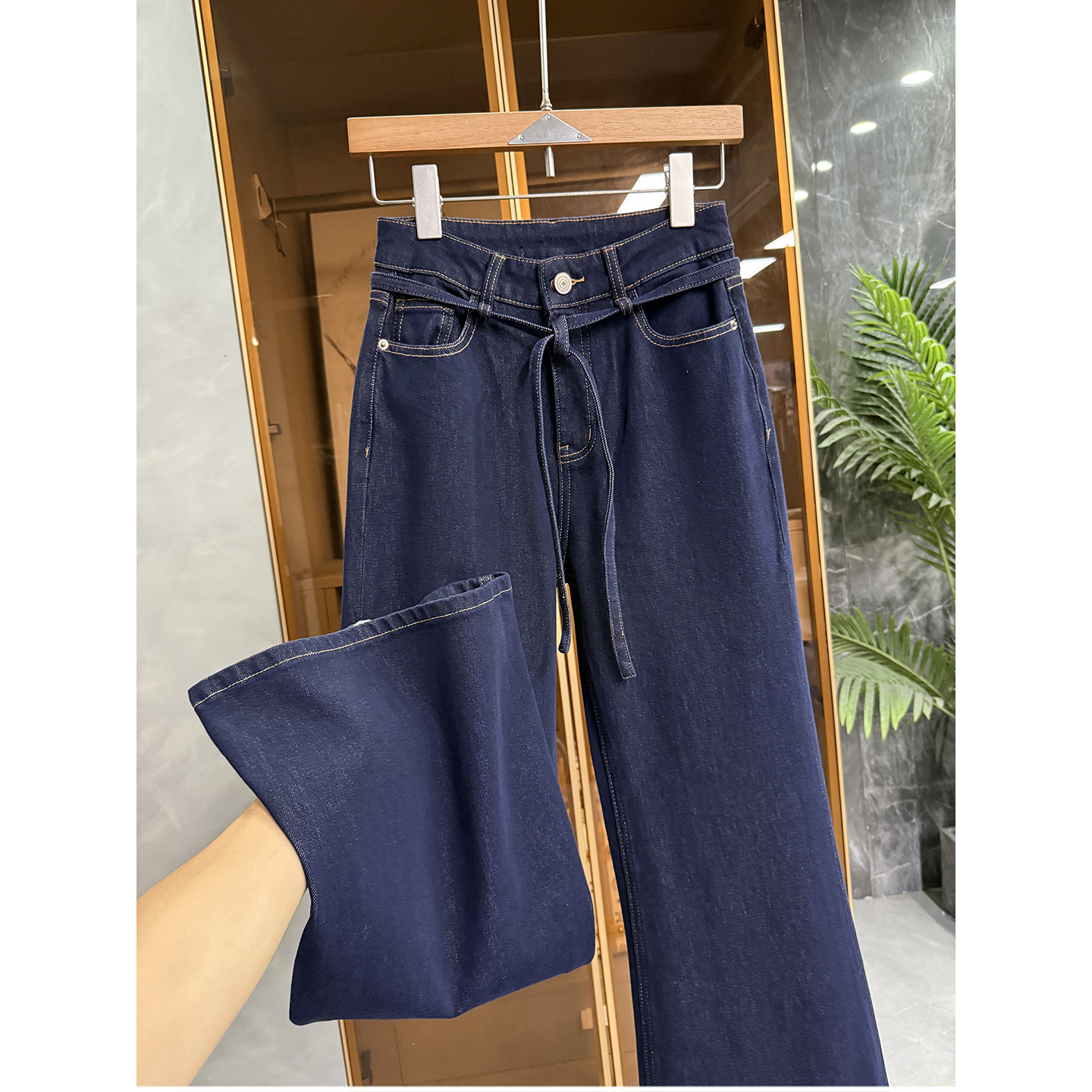 大N货！修身微弹牛仔喇叭裤