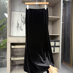 HK612 高腰丝绒A字半身裙女 美得毫不费力 尖货尖货