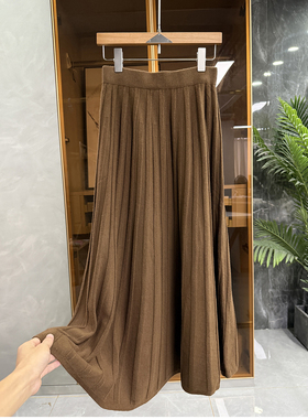 清仓不予退换！女神！抗条羊毛大摆针织半身裙女M741344~JS