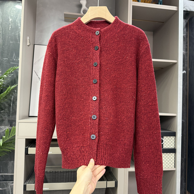 尖货！宽松花纱羊毛圆领针织开衫