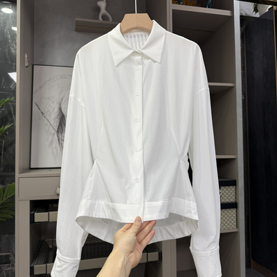 设计师款！宽松长袖棉衬衫上衣