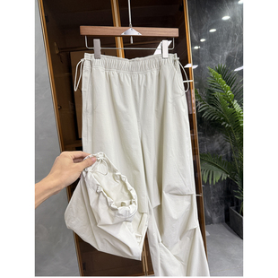 松紧腰休闲工装 微弹薄款 直筒裤 女 N货 25087DQ 藏肉显瘦