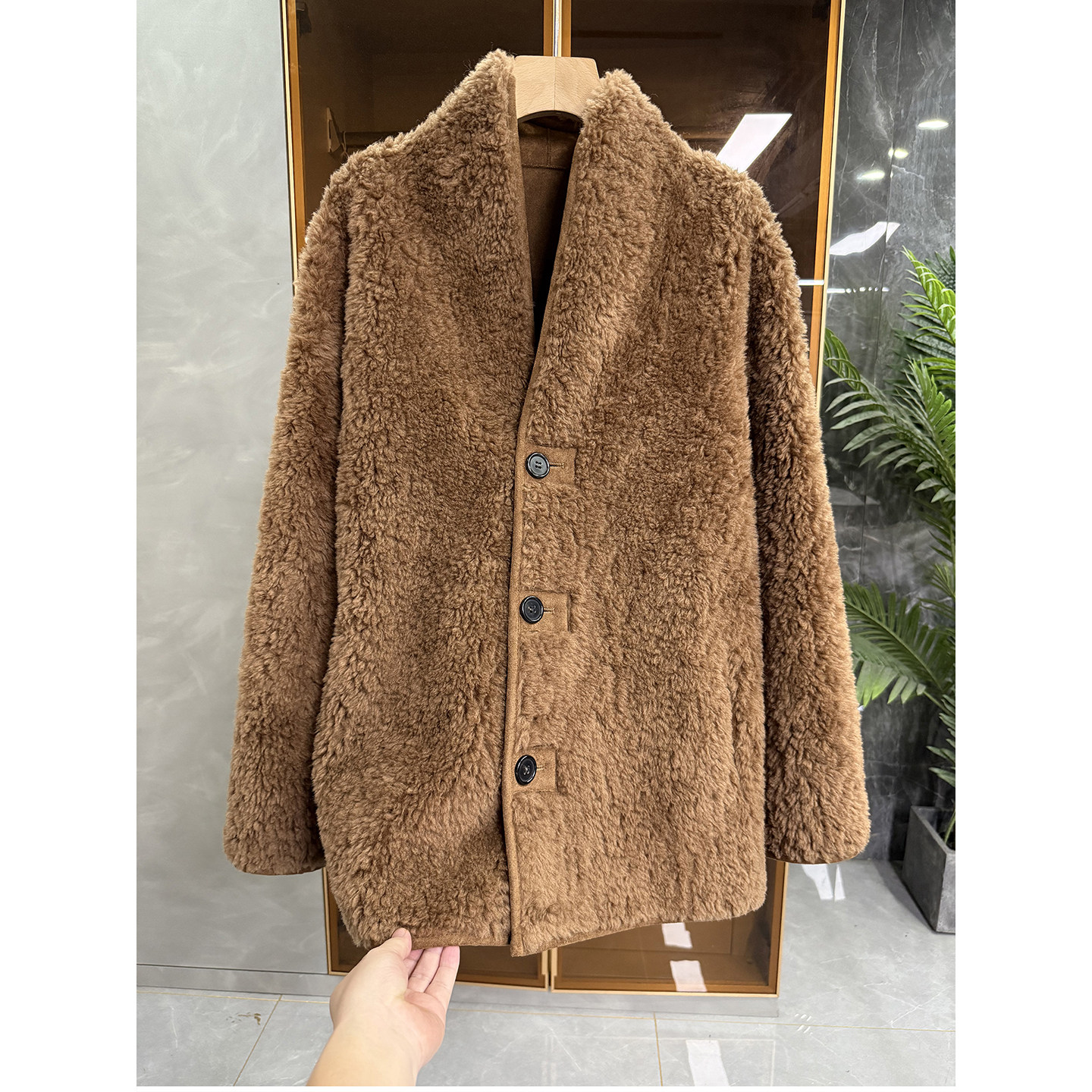 柜款！宽松两面穿皮毛一体绵羊毛麂皮绒羊羔毛V领外套女 96587~ME,女装/女士精品,短外套,淘宝优惠券,粉丝福利购,淘宝优惠卷