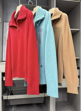 重磅推荐！宝藏单品！半拉链翻领羊绒针织毛衣女     D2971~ZY