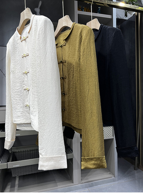 清仓不予退换#4！！褶皱醋酸盘扣开衫短上衣女61331