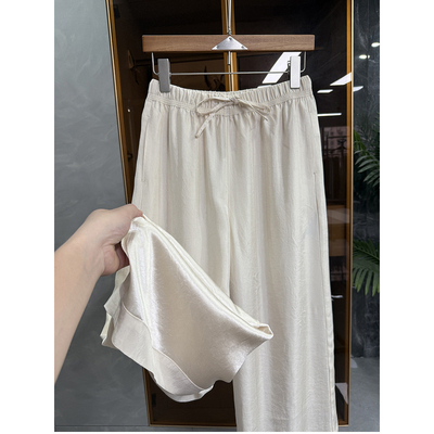 大N货！松紧腰醋酸休闲直筒裤