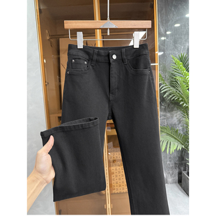 小个子收！塑型提臀显高挑！微弹牛仔微喇九分裤女   M339973~JS