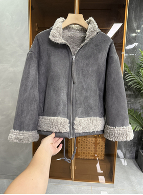 工厂外D！冬季氛围感拉满！宽松立领颗粒绒短外套女   R3100~ME