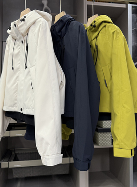 yuan单！G上4K+！宽松连帽冲锋衣拉链短外套女     M02305~ZY