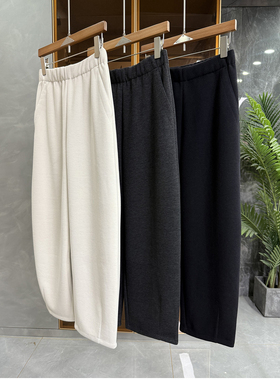 N货！藏肉显瘦！绵羊毛松紧腰休闲镰刀九分裤女    D51873~ME