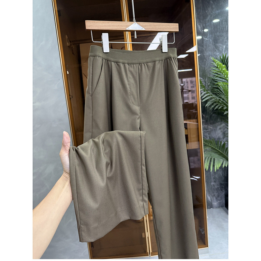 咆哮推荐！藏肉效果一jue！羊毛松紧腰休闲直筒西裤女  K26056~JS