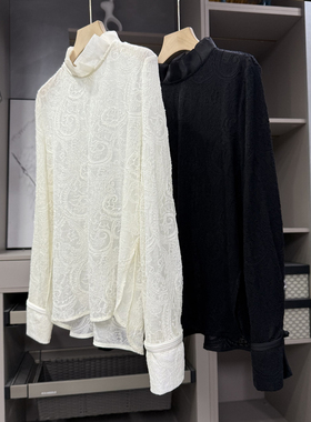 炸裂！美到不敢照镜子！重工提花羊毛木耳领长袖上衣女  C2143~ZY