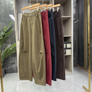 女GP25007 清仓不予退换 风中高腰牛仔镰刀阔腿裤 工装 单品