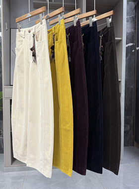 N货！显瘦又时髦！灯芯绒高腰休闲镰刀直筒裤女     KW0268~ZY