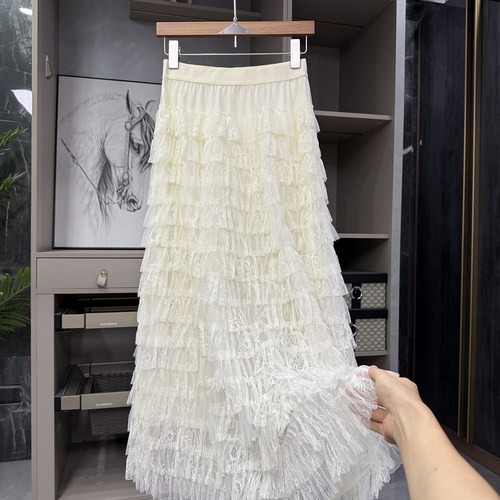 N货！蕾丝蛋糕A字半身裙