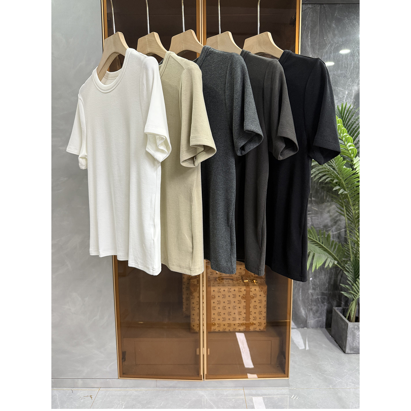 大N货！正肩磨毛圆领短袖棉T恤