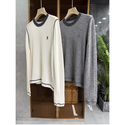 N货！撞色羊绒圆领长袖针织毛衣