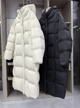 代厂柜款！宽松中长款泡芙白鹅绒羽绒服连帽大衣外套女  LS818~ZY