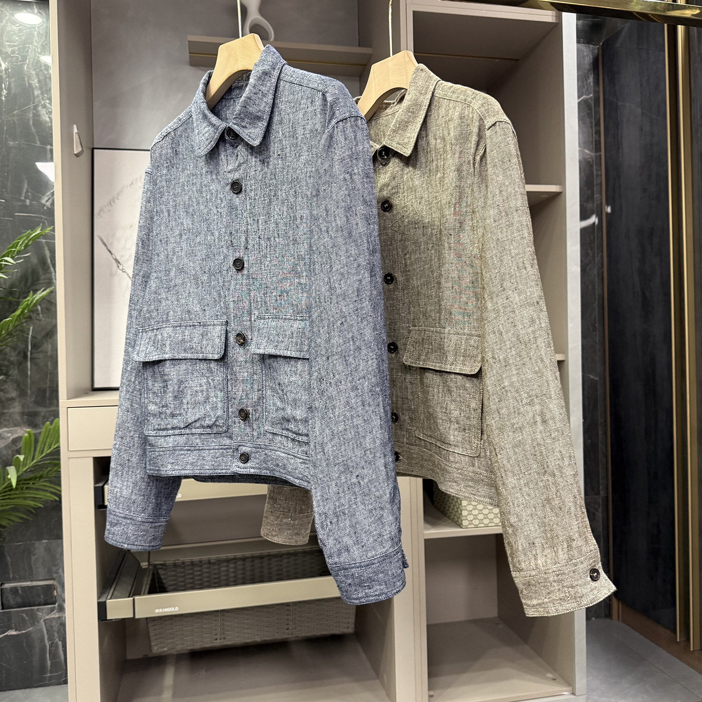 老友shou！口碑P牌款！宽松亚麻休闲夹克短外套女   C2234~ZY