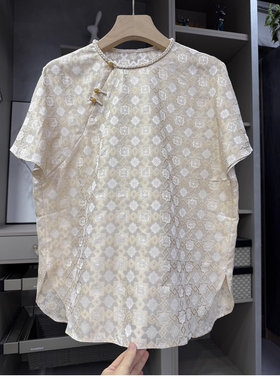 清仓不予退换！式！真丝提花花罗盘扣飞飞袖上衣女785D152~ZY