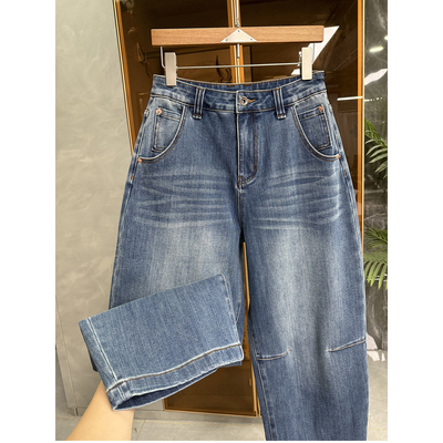 大工厂！高腰牛仔镰刀裤