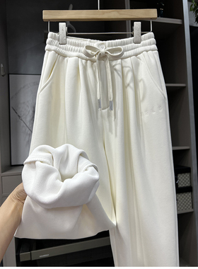 清仓不予退换#A~M@3货！两扣松紧腰加厚绒束脚休闲卫裤女C22563