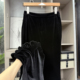 26699 JU好穿 丝绒木耳边休闲喇叭裤 女 显瘦神器 修身
