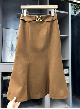 清仓不予退换！M@3!N货！优雅又迷人！羊毛包臀鱼尾半身裙女56631