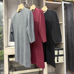 清仓不予退换！不错！修身肌理羊毛圆领短袖针织衫女S85561~ZY