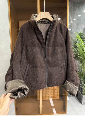 法柜！御寒神器 ！宽松粗线立领鹅绒羽绒服外套女  738896~JS