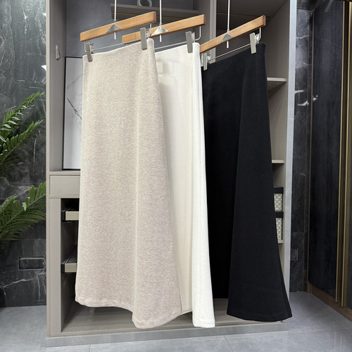 N货！真丝羊毛高腰A字半身裙