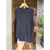 秋冬刚需 D22102 百搭神器 镂空麻花圆领针织背心马甲女