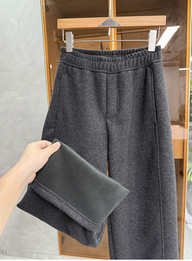 N货！温暖藏肉神器！磨毛加绒松紧腰休闲镰刀裤女   6183SK~ME