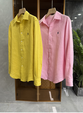 衣橱刚需！不费力的高ji感！宽松亚麻长袖衬衫上衣女   D3107~ME