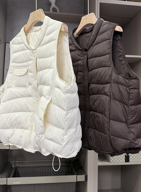 代厂尖货！wu敌好穿！轻柔云感宽松鸭绒羽绒服马甲女   W85792~ZY