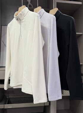 Q货！好穿不费力！磨毛莫代尔半拉链立领长袖T恤上衣女 YJHD01~ZY