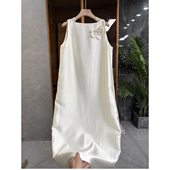 yuan厂单 立体花朵一字领无袖 背心连衣裙 气质款 1L032