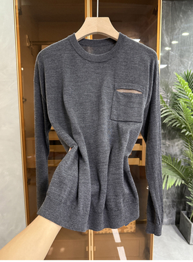 厂里qiang疯了！宽松羊毛口袋圆领长袖针织上衣女  20251203~JS