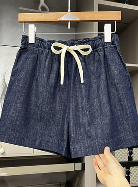 清仓不予退换！你的不羁风采！亚麻松紧腰牛仔短裤女60240~ZY